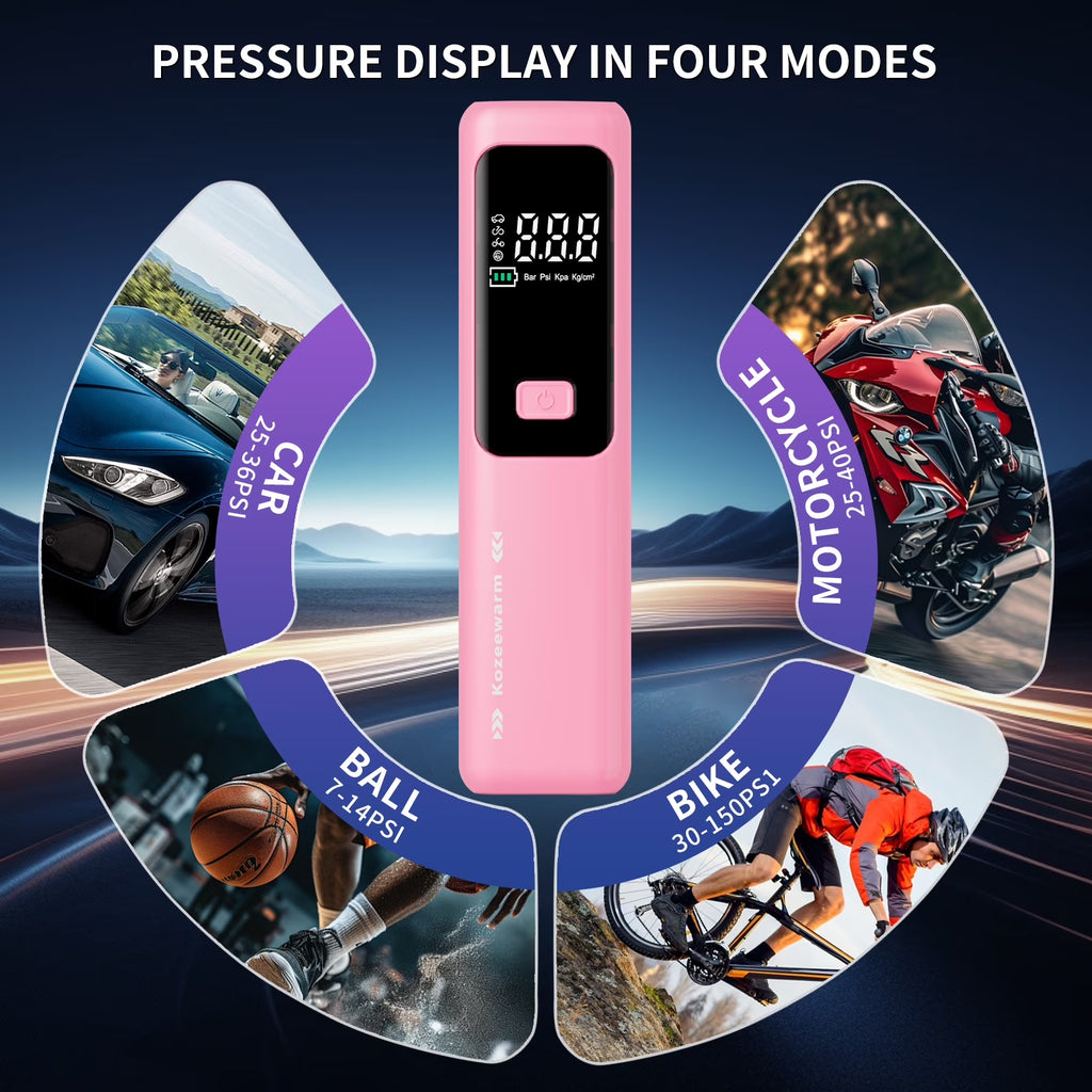 Tire Inflator Portable Air Compressor,Cordless Bike Pump, Air Pump for Auto, Motorcycle, Bicycle, Balls