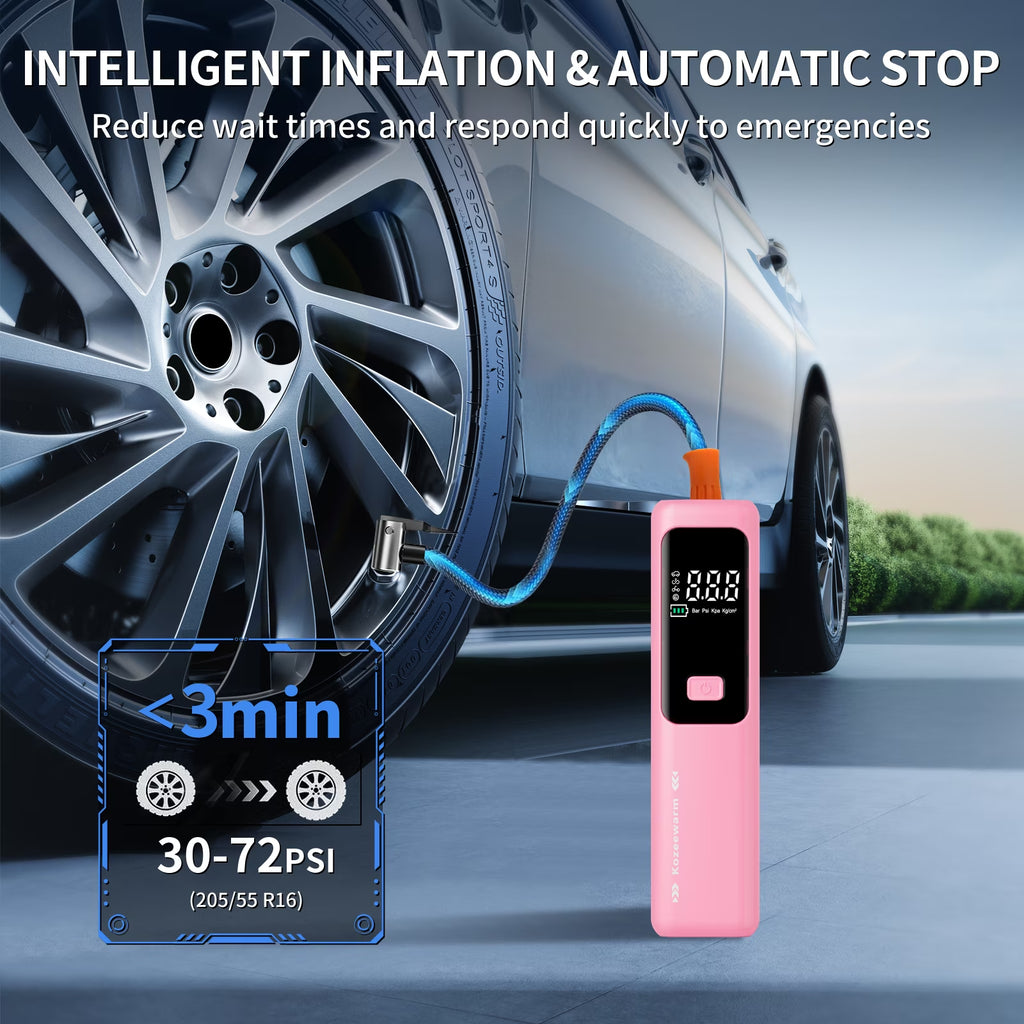 Tire Inflator Portable Air Compressor,Cordless Bike Pump, Air Pump for Auto, Motorcycle, Bicycle, Balls