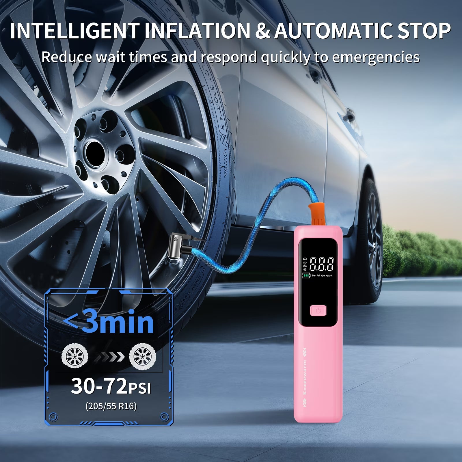 Tire Inflator Portable Air Compressor,Cordless Bike Pump, Air Pump for Auto, Motorcycle, Bicycle, Balls