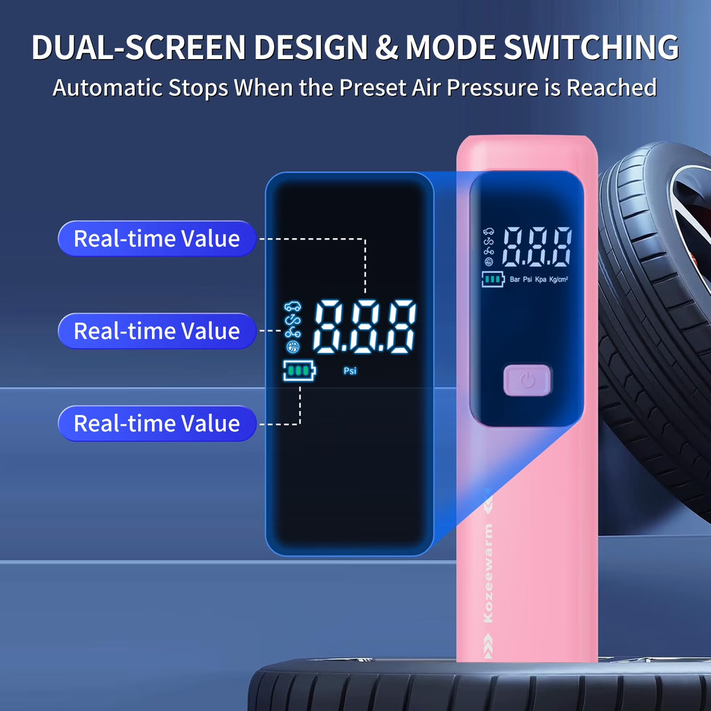 Tire Inflator Portable Air Compressor,Cordless Bike Pump, Air Pump for Auto, Motorcycle, Bicycle, Balls